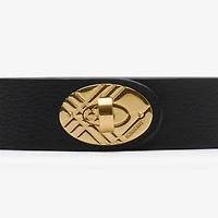 Leather Cotswolds Belt in Black/gold - Women | Burberry® Official