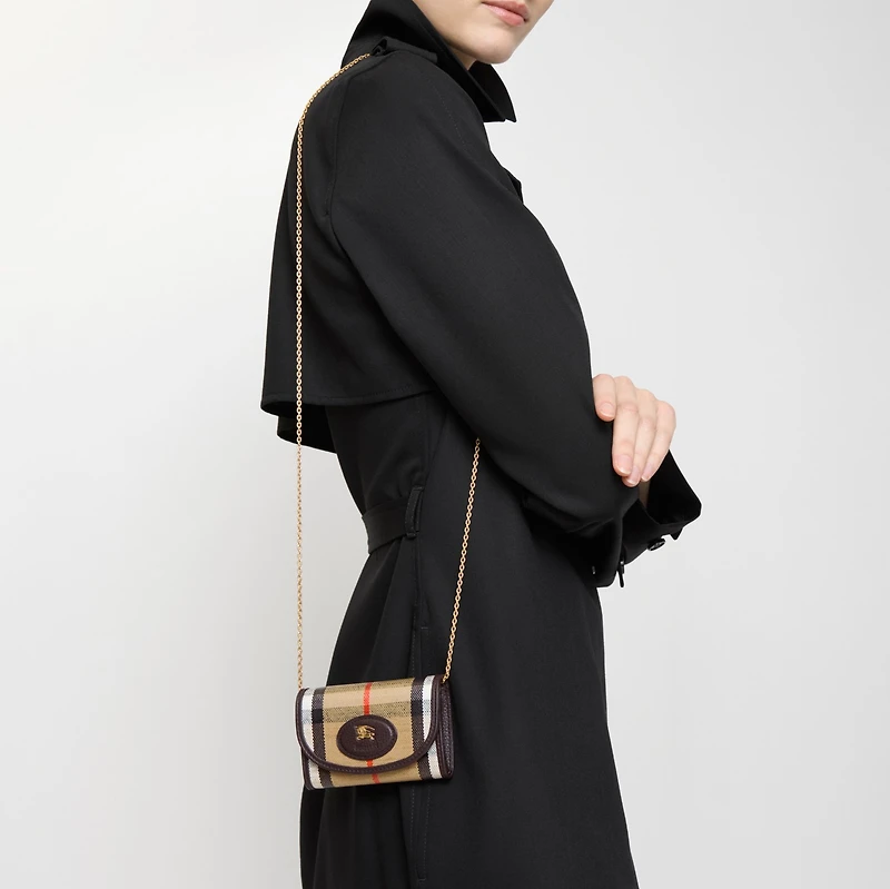 Highlands Chain Card Case in Sand beige - Women | Burberry® Official