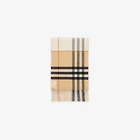 Contrast Check Cashmere Scarf in Sand/pebble white | Burberry® Official
