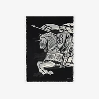 Wide EKD Wool Scarf in Black/calico | Burberry® Official