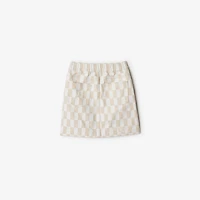Checkerboard Denim Skirt in Calico | Burberry® Official