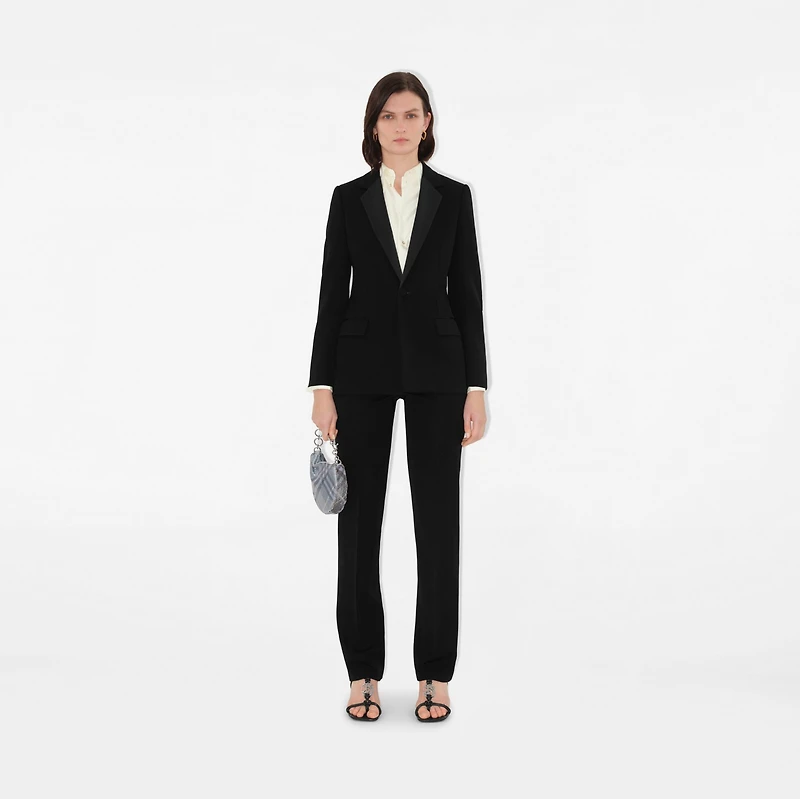 Wool Tuxedo Jacket in Black - Women | Burberry® Official