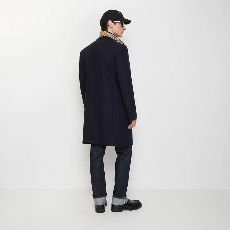 Wool Tailored Coat in Navy - Men | Burberry® Official