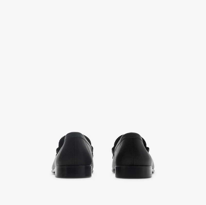 Leather Pearl Loafers in Black - Men | Burberry® Official