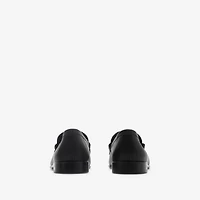 Leather Pearl Loafers in Black - Men | Burberry® Official