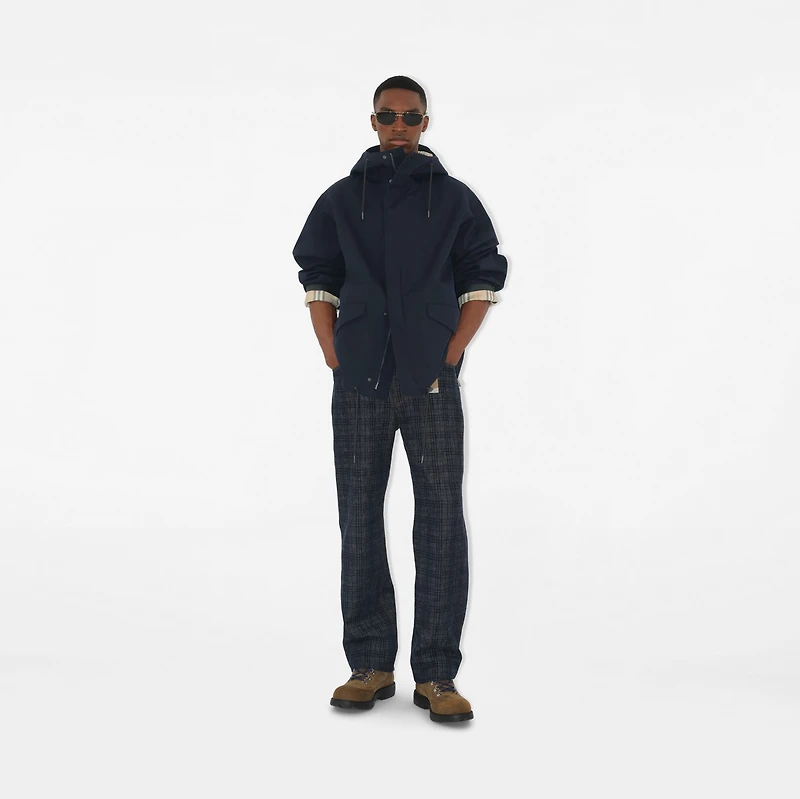 Short Bonded Gabardine Parka in Navy - Men | Burberry® Official