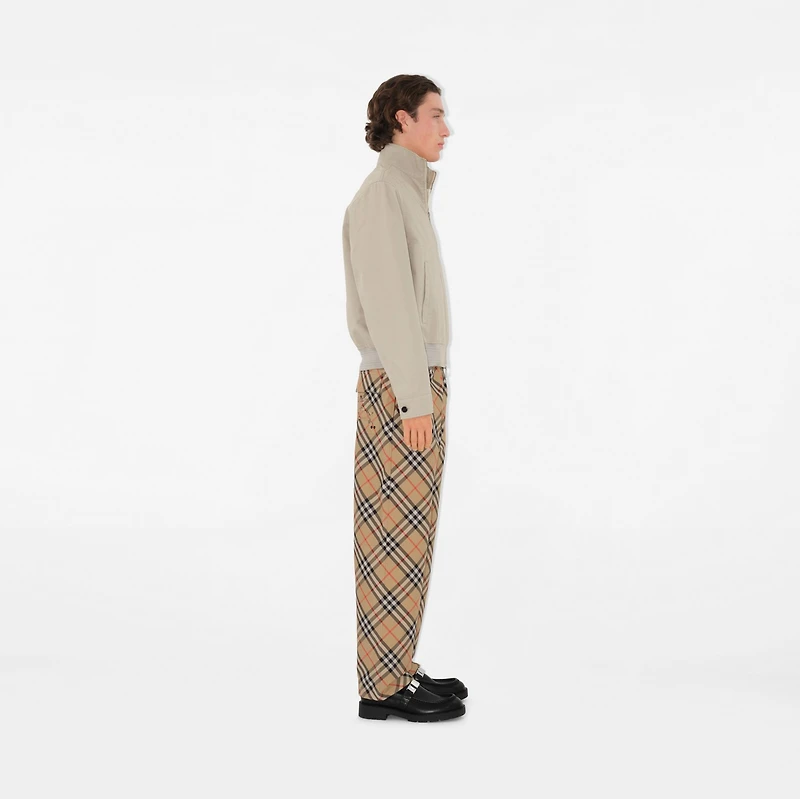 Check Twill Trousers in Sand - Men | Burberry® Official