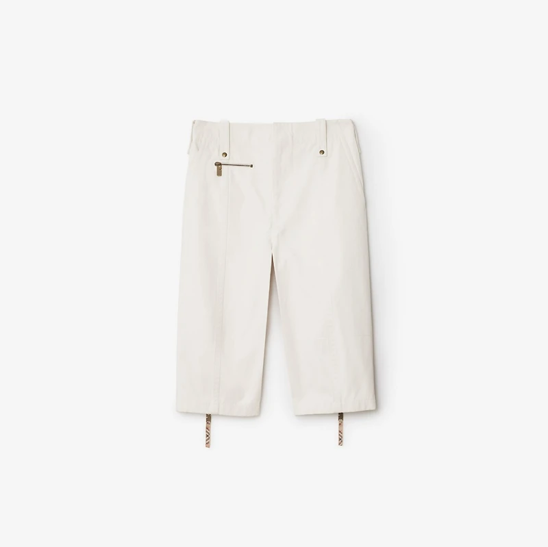 Cotton Capri Trousers in Quartz - Women | Burberry® Official