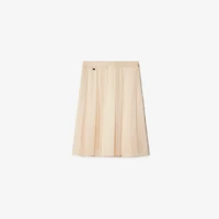 Pleated Silk Skirt in Pelican - Women | Burberry® Official