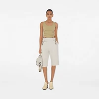 Festival Cotton Blend Tank Top in Hemlock - Women | Burberry® Official
