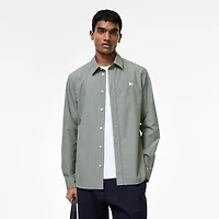 Relaxed Fit Check Cotton Shirt in Deep green/white - Men | Burberry® Official