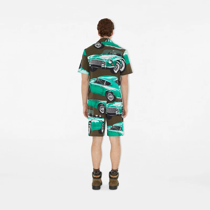 Car Cotton Poplin Shorts in Shale green - Men | Burberry® Official