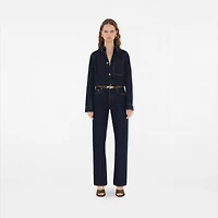 Check and Leather Reversible TB Belt in Dark birch brown - Women | Burberry® Official