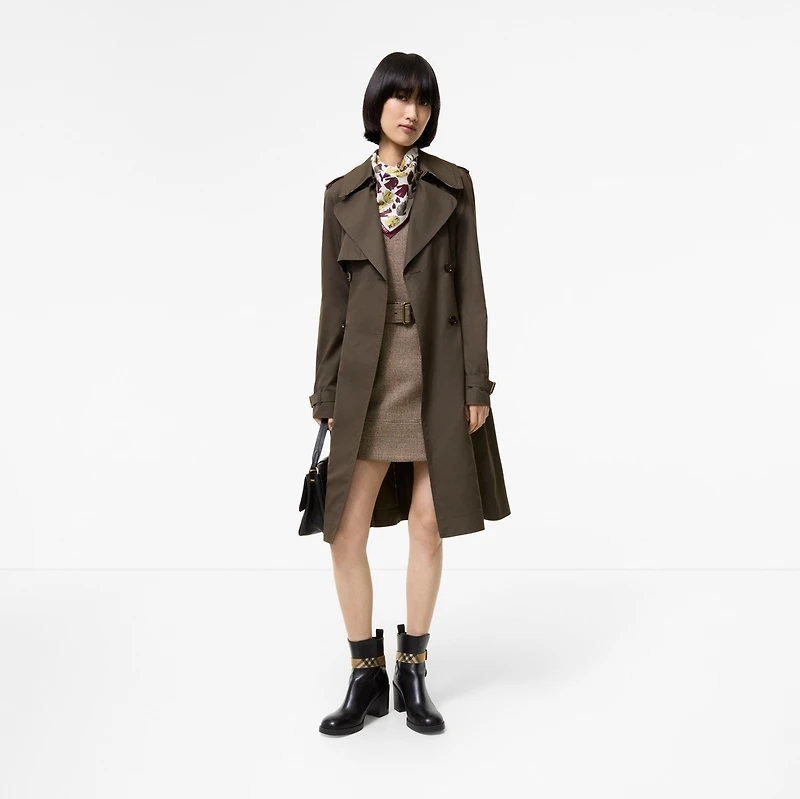 Long Gabardine Pembury Trench Coat in Estuary brown - Women | Burberry® Official