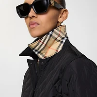 Cropped Quilted Nylon Jacket in Black/sand - Women | Burberry® Official