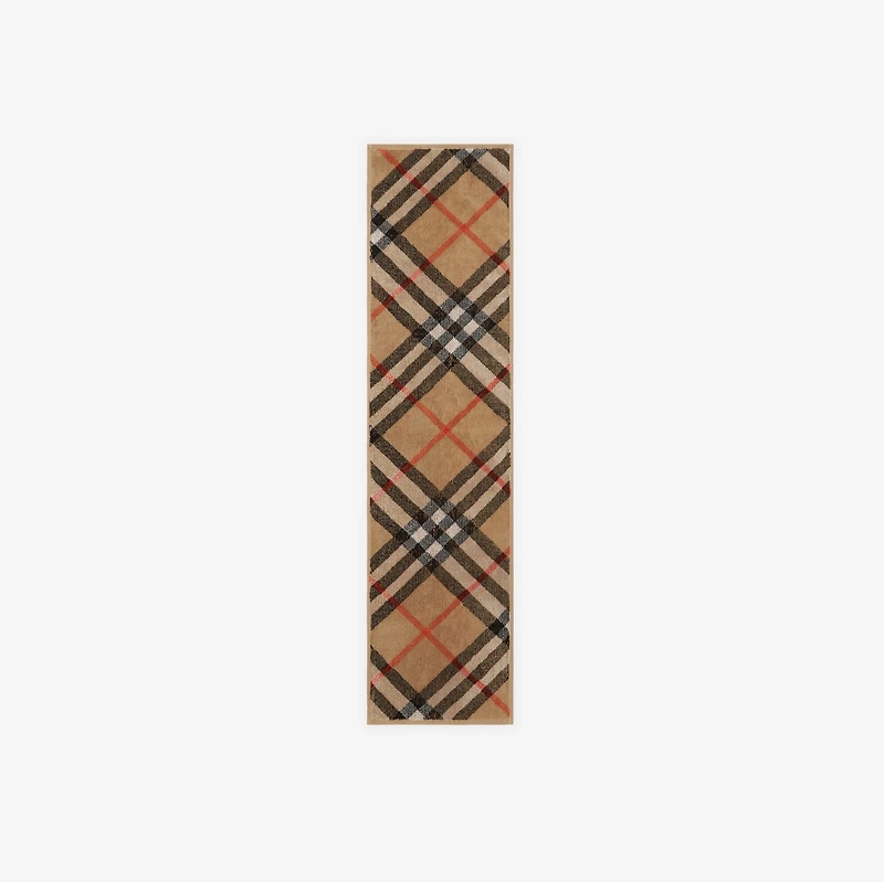 Skinny Check Cotton Towel in Sand | Burberry® Official