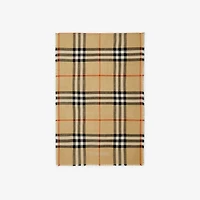 Wide Reversible Check Wool Silk Scarf in Sand/lichen | Burberry® Official