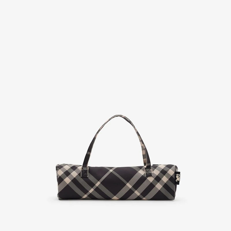 Check Folding Umbrella in Black/calico beige | Burberry® Official