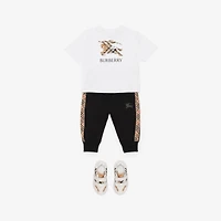 Knight Check Cotton T-shirt in White | Burberry® Official