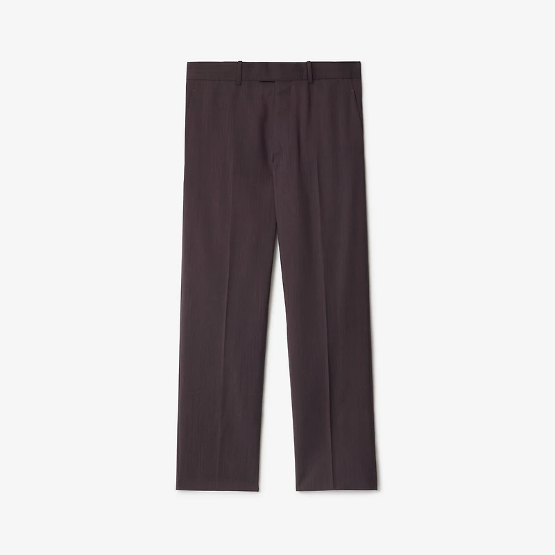 Wool Tailored Trousers in Wine red melange - Men | Burberry® Official