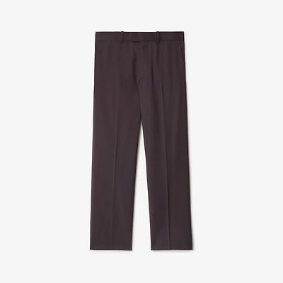 Wool Tailored Trousers in Wine red melange - Men | Burberry® Official