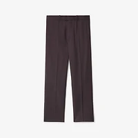 Wool Tailored Trousers in Wine red melange - Men | Burberry® Official