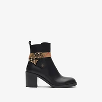 Leather Huntley Heel Boots in Black - Women | Burberry® Official