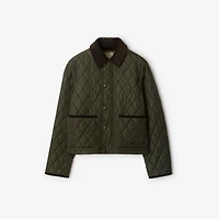 Cropped Quilted Nylon Jacket in Shale/brush - Women | Burberry® Official