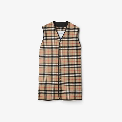 Check Wool Cashmere Warmer in Archive beige - Men | Burberry® Official