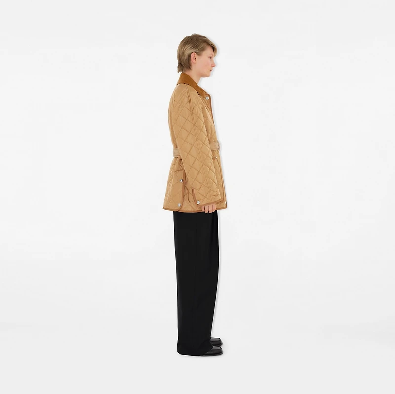 Quilted Nylon Barn Jacket in Archive beige - Women | Burberry® Official