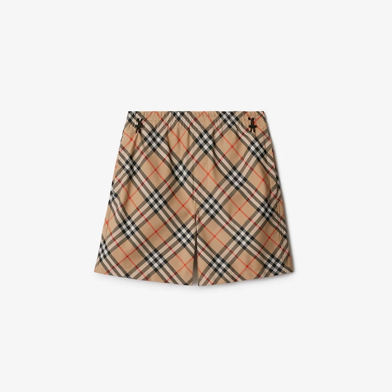 Check Shorts in Sand - Men, Nylon | Burberry® Official