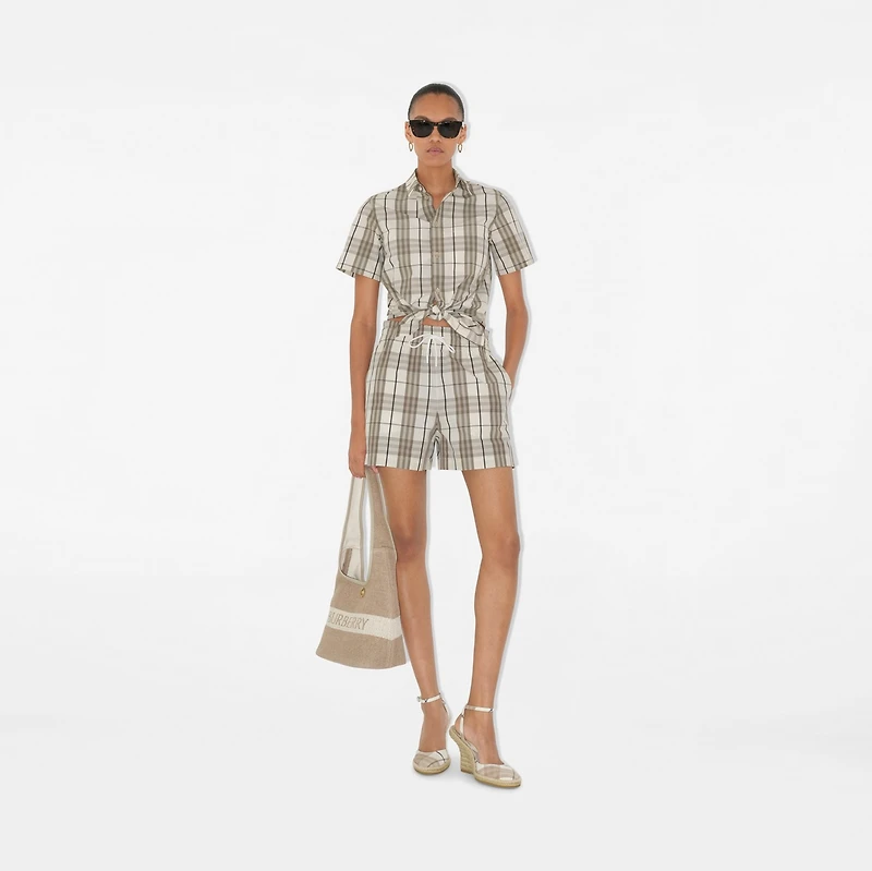 Cropped Check Cotton Shirt - Women | Burberry® Official