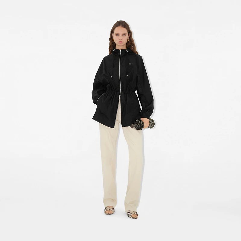 Short Nylon Cotton Parka in Black - Women | Burberry® Official