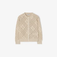 Pointelle Knit Cotton Cardigan in Clam beige | Burberry® Official