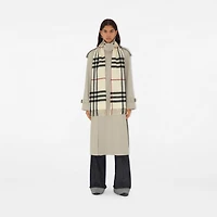 Check Cashmere Scarf in Stone | Burberry® Official