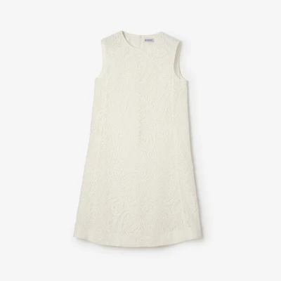 Paisley Lace Shift Dress in Chalk white - Women | Burberry® Official