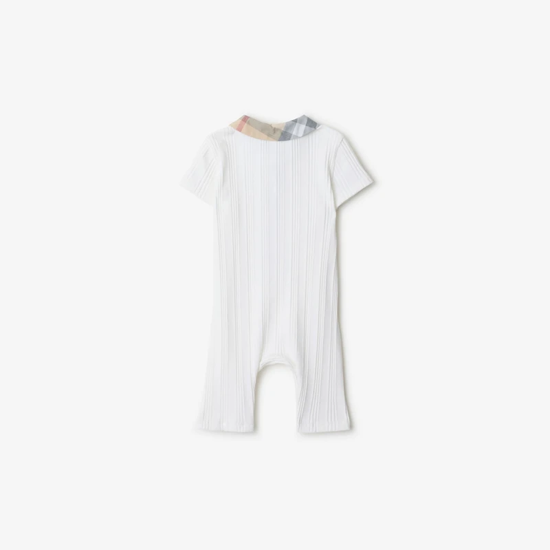 Stretch Cotton Playsuit in White - Children | Burberry® Official