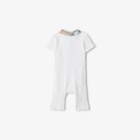 Stretch Cotton Playsuit in White - Children | Burberry® Official