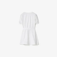 Check Trim Cotton T-shirt Dress in White | Burberry® Official