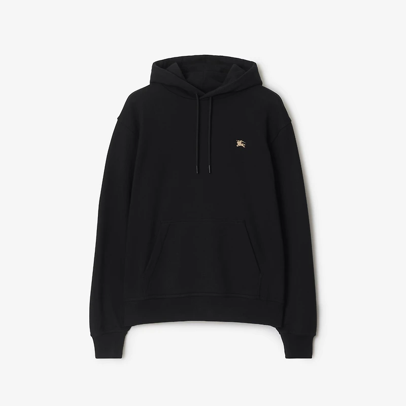 Cross Stitch EKD Cotton Hoodie in Black - Men | Burberry® Official