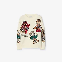 Thomas Bear and Friends Wool Blend Sweater in Ivory white | Burberry® Official