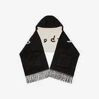 Logo Alpaca Wool Blend Hooded Scarf in Black | Burberry® Official