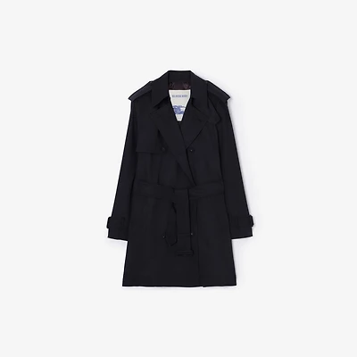 Short Wool Trench Coat in Navy - Women | Burberry® Official