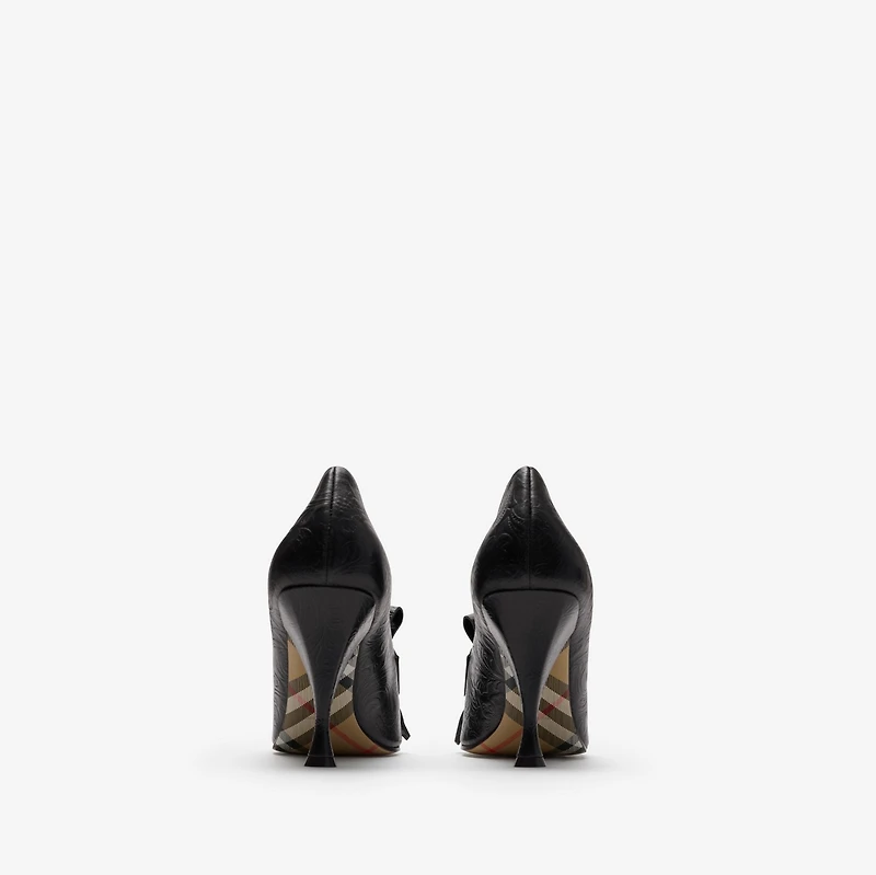 Embossed Cameo Fringe Pumps​ in Moat green - Women | Burberry® Official