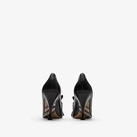 Embossed Cameo Fringe Pumps​ in Moat green - Women | Burberry® Official