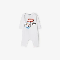 London Stretch Cotton Jumpsuit in White - Children | Burberry® Official