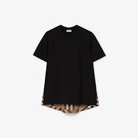 Check Panel Cotton T-shirt in