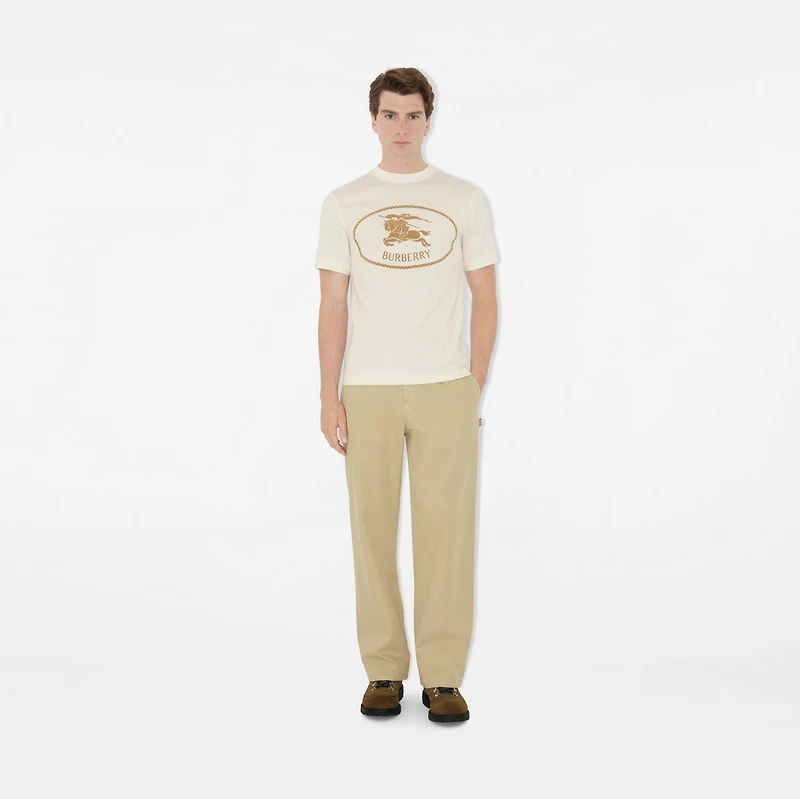 Knight Stamp Cotton T-shirt in Chalk white - Men | Burberry® Official