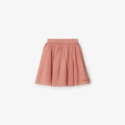 Gingham Cotton Skirt in Orange red | Burberry® Official