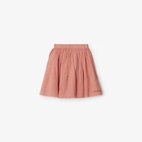 Gingham Cotton Skirt in Orange red | Burberry® Official